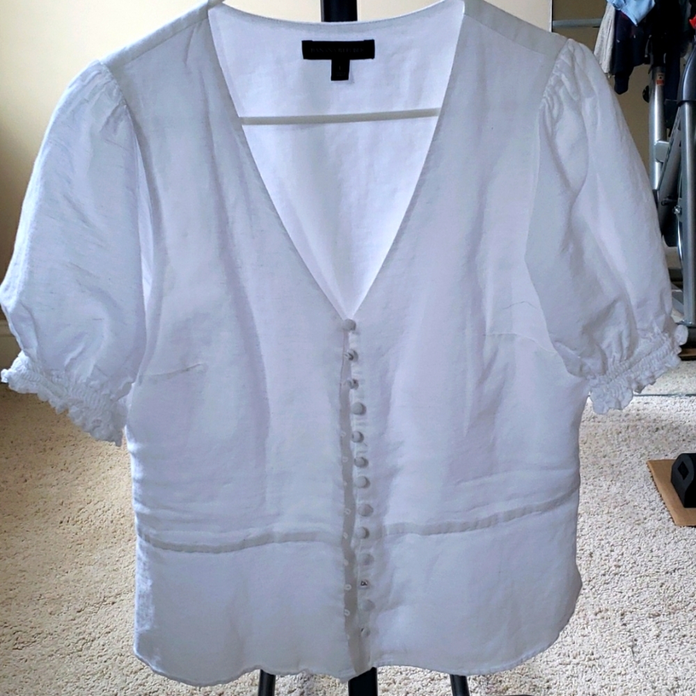 Linen blend top